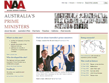 Tablet Screenshot of primeministers.naa.gov.au